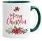 Tasse Weihnachten Merry Christmas Blumen Weihnachtsstern Christstern Teetasse Kaffee-Tasse Autiga® grün unisize
