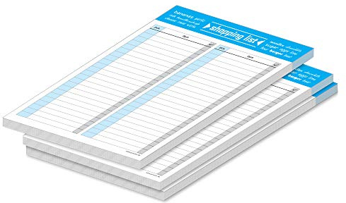 PRICARO Shopping List Typo, blue, A5, Set of 3