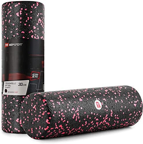 Hop-Sport Faszienrolle HS-P030SYG 30x10cm Massagerolle zur Muskelregenaration für Arme Beine Rücken Mittel-Hart (rot)