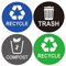 Recycle Sticker Trash Bin Label 8 Pack-4x4-Waterproof Organize & Coordinate Garbage Waste from Recycling Indoor & Outdoor,Great for Metal Aluminum Steel or Plastic Trash Cans,Use at Kitchen &Office