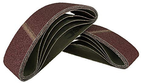 10 bandes abrasives en tissu 75 x 457 mm - Grain 60 - Ruban abrasif - Papier abrasif - Pour ponceuse à bande
