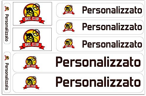 kit 9 Adesivi Personalizzati con Bandiere, per Biciclette, moto, macchine ed altri oggetti (BIANCO)