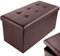 Nyxi Faux Leather 76 * 38 * 38cm Brown Ottoman Foldable Storage Boxes Seat Foot Stool Storage Box with Lids for Kids Toys, Bedroom, Hallway, Living Room