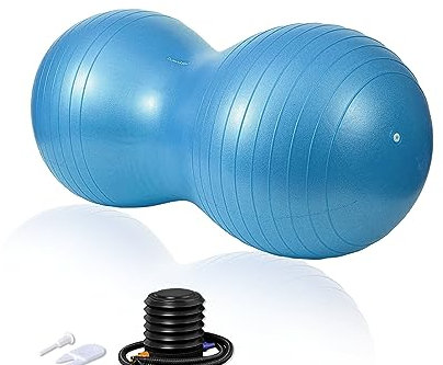 DumanAsen Gymnastikball, Erdnussball für Kinder, Peanut Ball, Fitnessball für Yoga, Pilates und Physiotherapie (90cm x 45cm, Blau)