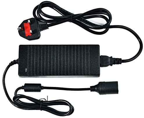 Amacam 240V AC to 12V DC 8A Power Transformer | UK Fused Plug | 1.2M Heavy Duty Cable | for Cool Boxes, Tyre Inflators, Cars, Vans & Motorhomes | 120W Overload Protection