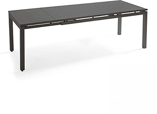 Oviala Ausziehbarer Gartentisch aus Aluminium, grau