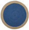 DNR Teppich, indisch, Naturfaser, rund, 150 x 150 cm, Blau / Braun