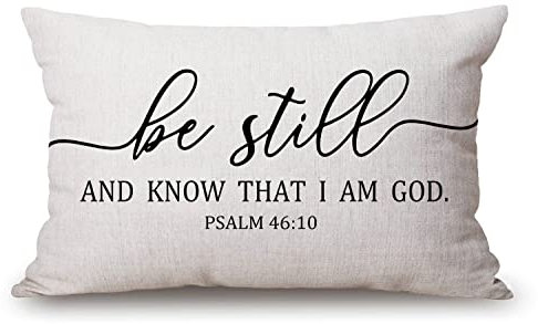 Be Still and Know That I Am God – Psalm 46:10 – Bibelvers, Lendenwirbelkissen, 30,5 x 50,8 cm, dekorativer Schlafzimmer, Wohnzimmer, rechteckiger Kissenbezug für Bett, Sofa, Couch