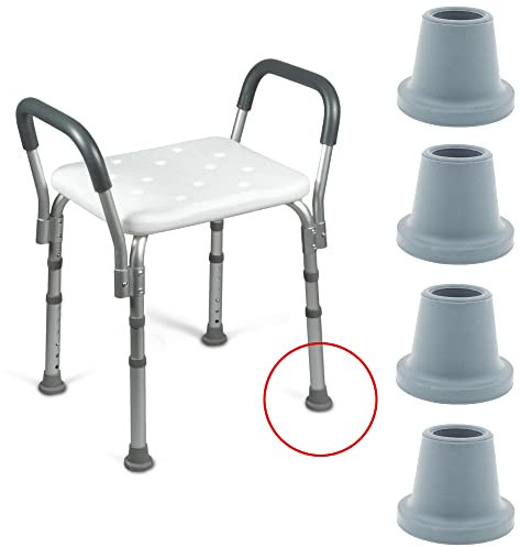 4 Stück: Ersatz 25mm Gummifüße mit großer Standfläche für Bad & Dusche Hocker - von Lifeswonderful