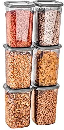 Viwares Vorratsdosen mit Deckel Luftdicht, 6er Vorratsbehälter Set BPA-Frei, Vorratsdose zur Müsli Mehl Aufbewahrung Küche, Praktische Organizer Küche, Frischhaltedosen für Lebensmittelaufbewahrung