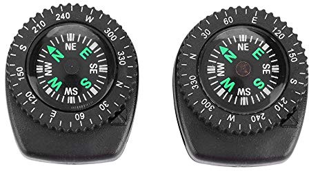 Outdoor Kompass, 2-in-1 Schiebeuhr Design Dauerhaft Leicht Survival Tool für Camping Wandern Bergsteigen Bootfahren Trail Running