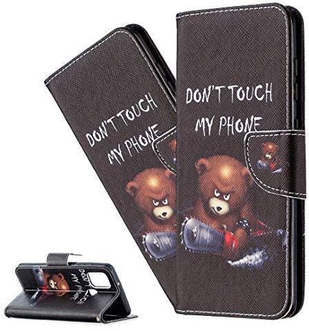 LEMAXELERS Nokia C12 Phone Case Nokia C12 Cover Shockproof Cute Saws Bear PU Leather Flip Wallet Case Magnetic Stand Card Holder Slot Folio Bumper Case for Nokia C12,BF Saws Bear