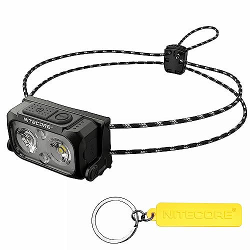 Nitecore Linterna frontal ultraligera para exteriores NU21 de 360 lúmenes con doble haz y USB-C (Negro)
