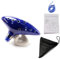 Okarina Instrument 12 Loch Alto C Okarinas Keramik mit Umhängeband Schnur und Liederbuch Geschenkbox Handform Display Ständer Schwarz Schutztasche