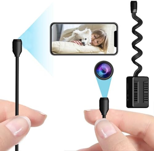 Mini Telecamera Wi-Fi, Telecamera Spia Segreta Remota 1080p X7 con Piccola Lente a Forma di Serpente Regolabile, Telecamera Nascosta Portatile per Visione Notturna, Registrazione