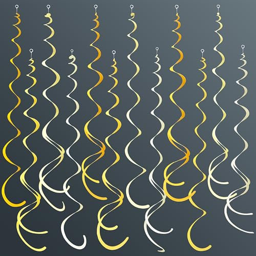 36 Stück gelbe hängende Wirbel Dekorationen Ombre Gelb Filz Wirbel Luftschlangen Spirale Deckendekoration Girlande für Zitronenbiene Sonnenblume Geburtstag Hochzeit Babyparty Brautdusche