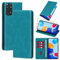 Vauki Funda Cuero para Xiaomi Redmi Note 11/Note 11S con 1 Cristal Templado Carcasa PU Tipo Cartera Soporte Tarjetas Case Soporte Plegable Tapa Libro Movil Flip Caso 6.43,Azul Claro