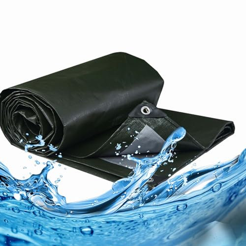 FGYAHOKN Gewebeplane Plane Wasserdicht 1x1.2m, Abdeckplane Mit UV-Schutz, Zeltplane Wasserdicht Mit Ösen, 170 G/m² PE Schutzplane, Wetterfeste Faltbar LKW Planen, Abdeckung Für Gartenmöbel Pool