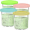 for Ninja CREAMi Deluxe Tubs 4 Pack with Color Lids, Replacement Pint Containers Pots for Ninja Creamy NC501UK NC501 NC500 Series Ice Cream Maker, BPA-Free & Dishwasher Safe (Blue/Pink/Lime/Yellow)