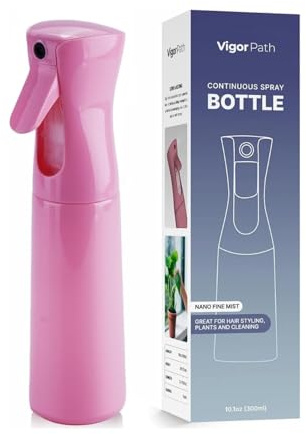 VIGOR PATH Continuous Mist Pink Spray Bottle 300ml Fine Mist for Hair