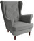 SEELLOO Sessel Hocker Ohrensessel Wohnzimmer Relaxsessel Samt Fernsehsessel Lounge Modern Schlafzimmer Bequem Loungesessel, Grau, 95 x 81 x 102 cm
