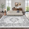Enyhom Boho Großer Teppich, 180 x 270cm Wohnzimmer Teppich rutschfest Waschbar Vintage Teppiche Weich Kurzflorteppich für Schlafzimmer Küche Esszimmer, Grau