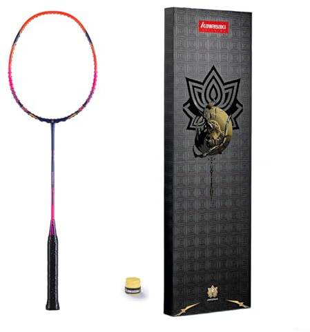 vicleo Kawasaki Professioneller Badmintonschläger, 15,9 kg, hohe Spannung, 5U, ultraleicht, 40T, hoher Modulus, Graphit, Angriffstyp, leichter Schläger, NEZHA 35 (Orange), Standard, Grün