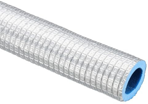PATIKIL 5.6Ft Pipe Insulation Foam Tubing, 50mm(2) ID 70mm(2-3/4) OD Heat Preservation XPE Foam Tube Wrap with Aluminum Foil for AC Unit Air Conditioning Water Pipe, Silver Blue