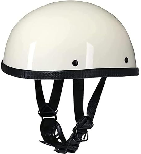 OZXDKJ Vintage Uomo Donna Moto Casco Mezzo, Moto Caschi Jet, Motociclo Caschi Apribili, ECE DOT Omologato Casco A Scodella per Cruiser Scooter Chopper,XL=(61-62cm),CC