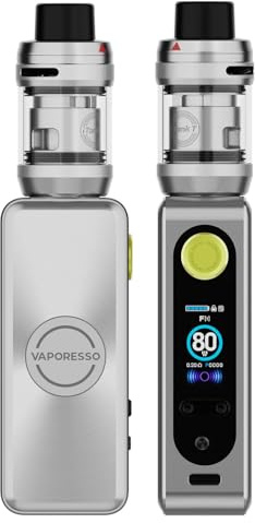 Vaporesso GEN SE Kit-80W Vaporesso SE MAX Mod -Vape DL,3ml Auto-Open Top iTank T Clearomizer Fit GTI Mesh Coil (Gti 0.2Ω/0.4Ω) E Zigarette Vaporizer Kein Nikotin Keine Flüssigkeit (Arctic Silver)