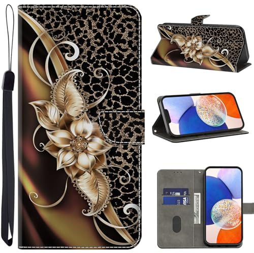 TUOLISG Case for Samsung Galaxy A21S 6.5-Inch phone case, PU Leather Shockproof Wallet Style Cover with Kickstand and Magnetic Clasp for Samsung Galaxy A21S, Metal Flower