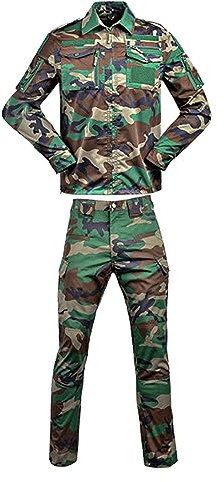 Tarnanzug Herren Airsoft Kleidung Set Paintball Combat Shirt Taktische Hose Langärmlige Mit Reißverschluss Taktisch Jacke Uniform Militär Anzug Camouflage Jagdbekleidung