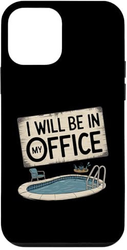Coque pour iPhone 12 mini Citations de piscine I Will Be In My Office Water Fitness