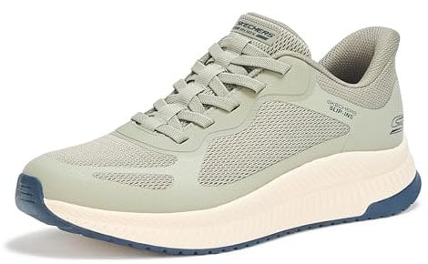 Skechers Zapatillas sin Cordones Bobs Squad 4 para Hombre, Olive, 47.5 EU
