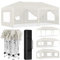 Laneetal Tonnelle de Jardin Pliante 3x6m, Tente de Réception Pop-up, Pavillon en Métal, avec 6 Parois Latérales et 4 Fenêtres, pour Camping Fête Plage, Beige