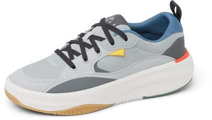 REEF Men's Fanning Shoe, Lightweight, Cushion Footbed, Bottle Opener, Grey/Blue/Orange, 10.5