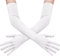 GEBETTER Lange Handschuhe Damen Elegant, Satin klassisch Abendhandschuhe 1920er Handschuhe für Frauen Mädchen Classic Oper Party Halloween Karneval Fasching Fest Kostüm Satinhandschuhe (Weiß, 55 cm)