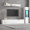 FAYICIC TV Wohnwand Set 3-teilig LED Beleuchtung Hochglanz Weiß Wohnzimmer Möbel Set Frontale Wohnwand Weiß 1 x TV Schrank,1 x Wohnzimmer Vitrine,1 x Hängeregal (A)