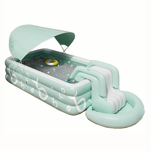 MyNvy Pool aufblasbar Aufblasbarer Pool,Badewanne Faltbare Aufblasbar für Erwachsene,Whirlpool Outdoor,Planschbecken für Balkon Garten,Pool Rechteckig(Color:2.6m,Size:)