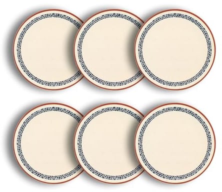 NOVASTYL - Lot 6 assiettes plates amatxi 25cm en faience blanc - 2614790