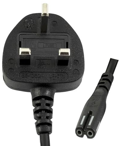 Lite-am 2m UK Mains AC Wall Power Cable 2 Prong Lead C7 Figure 8 Cord For Samsung UE55NU7400 The Frame Art Mode 4K HD SMART LED