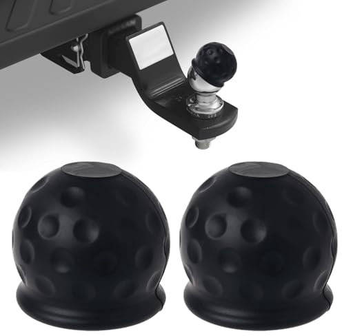 ZFRITP 2 Pièces Cache Boule Attelage,Cache Boule Attelage Voiture,Protection Boule Attelage,Universelle en Caoutchouc pour Boule D'attelage Voiture, Housse De Protection Boule Remorque Camion