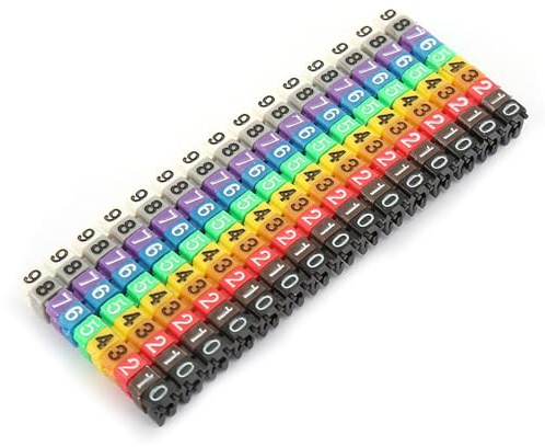 Gegong Kabelnummernmarkierungsrohre, Kabelbezeichnungen, farbcodierte Kabel-Tags, elektrische Identifikationssatz, digitale Codierungshülsen (150pcs KCM-1,5 mm 1,5 Quadrat)