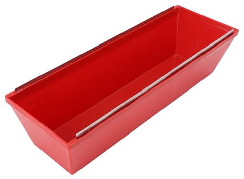 Yechiry 14 Inch Drywall Mud Pan Sheared Edges ABS Plastic Plastering Tray Mixing Cement Mortar Putty Paint Red Ergonomic Grip Long Lasting Use All Day Comfort Professional Construction​