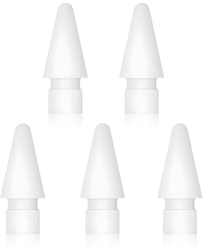 5 Stück Spitzen Ersatz für Apple Pencil Pro, Hochempfindliche Ersatzstiftspitze und Präzise Berührung für Apple Pencil Spitze, für Apple Pencil Pro, Apple Pencil 1/2. Generation Spitze, Weiß