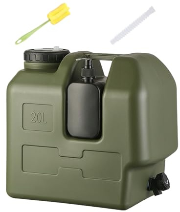 Réservoir d'eau pour le camping | Réservoir de stockage de 20 L, grand distributeur d'eau pour équipement de camping avec robinet | pour la pêche en plein air, pique-nique, voyage, survie, voyage