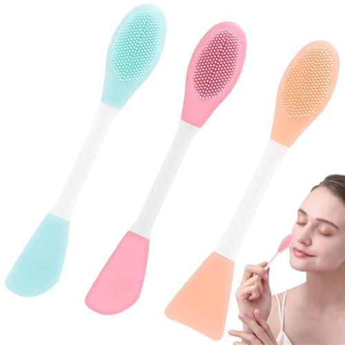 3 Piezas De Pinceles Para Mascarillas Faciales, Pincel Aplicador De Mascarilla Con Punta De Silicona Flexible, Cubre Perfectamente El Rostro, Adecuado Para Mascarillas Para Los Ojos, Cremas, Arcilla