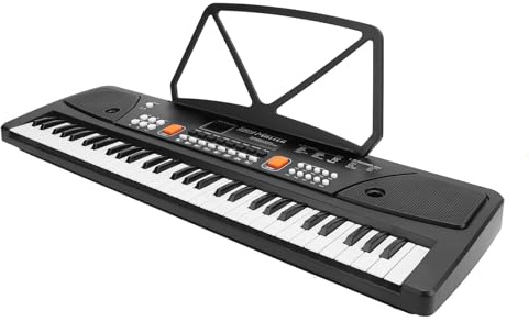 Sxhlseller 61 Key Electric Keyboard Kit with Versatile Functions, AUX Input for Music Playback, for Kids, Black and White Keys for Real Piano Experience