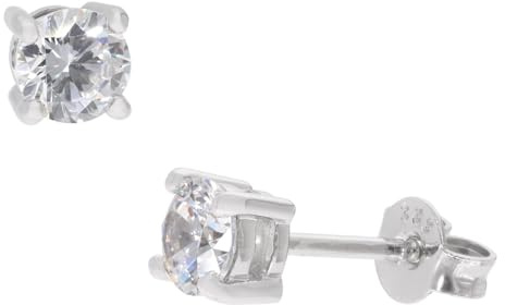 GLIZZ Damen-Ohrringe Weißgold 333 / 8K Zirkonia-Ohrstecker GL1686 | zeitloser Ohrschmuck für Frauen, lichtdurchlässige 4-Krappenfassung, tolle Geschenkidee