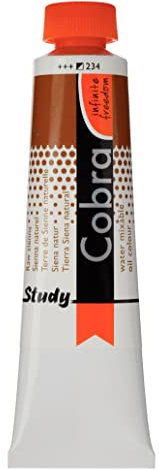Cobra Royal Talens Artists' Water Mixable Oil Color, 40ml Tube, Raw Sienna (25052340)